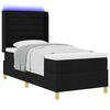 vidaXL Cama Box com colch&atilde;o com led Preto 100 x 200 cm tecido