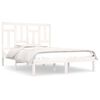 vidaXL Cama sem colch&atilde;o 135x190 cm madeira de pinho maci&ccedil;a branco
