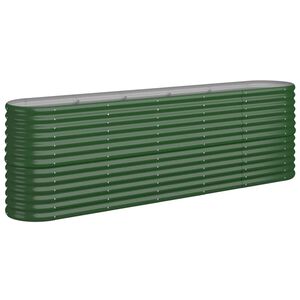 vidaXL Canteiro elevado jardim 224x40x68 cm a&ccedil;o galvanizado verde