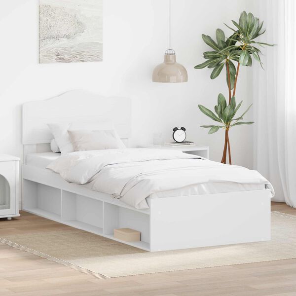 vidaXL Estrutura da Cama Branco 75 x 190 cm Madeira de Pinheiro S&oacute;lida
