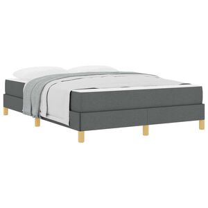 vidaXL Cama Box com colch&atilde;o Cinza Escuro 140 x 190 cm tecido