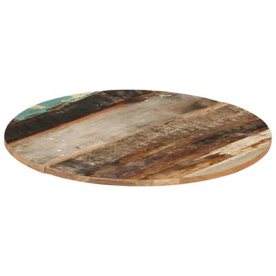 vidaXL Tampo de mesa Ø70x(1,5-1,6) cm madeira recuperada maciça