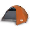 vidaXL Tenda de campismo c&uacute;pula p/ 4 pessoas imperme&aacute;vel cinza/laranja