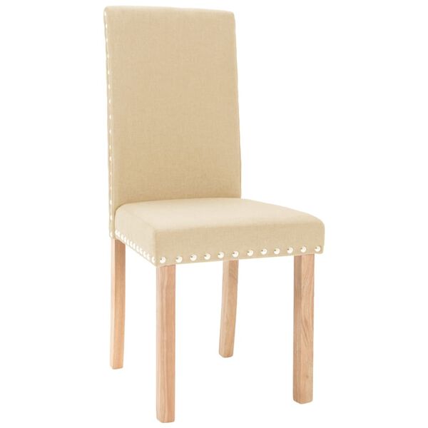 vidaXL Cadeiras de jantar 2 pcs tecido cor creme