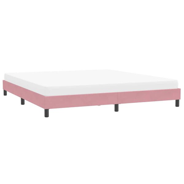 vidaXL Estrutura de cama sem colch&atilde;o 200x220 cm veludo rosa