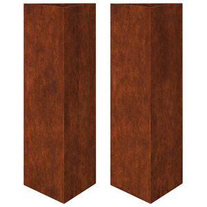 vidaXL Garden Planters 2 pcs Triangular a&ccedil;o resistente &agrave;s intemp&eacute;ries