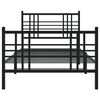 vidaXL Estrutura de cama com cabeceira e pés 100x190 cm metal preto