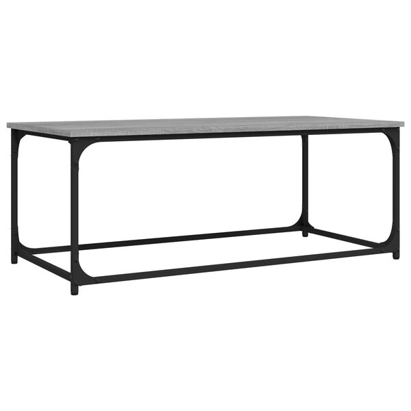 vidaXL Mesa de centro 102x50x40cm derivados madeira/ferro cinza sonoma