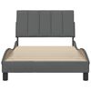 vidaXL Estrutura de cama sem colch&atilde;o Hanko 100x200 cm tecido cinzento-escuro