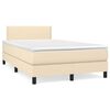 vidaXL Cama boxspring com colch&atilde;o 120x190 cm tecido cor creme