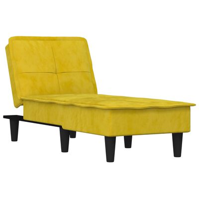 vidaXL Chaise longue veludo amarelo
