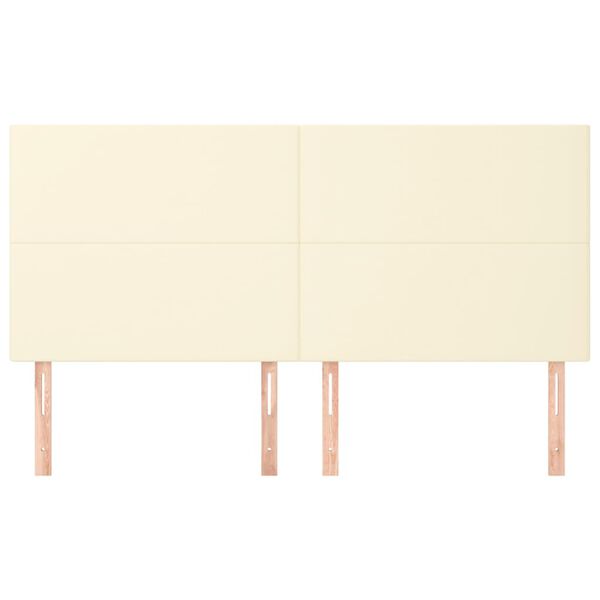 vidaXL Cabeceira Creme 200x5x118/128 cm Couro Sint&eacute;tico