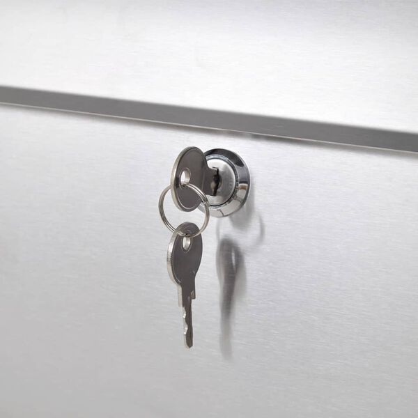 vidaXL Caixa de correio em suporte aço inoxidável