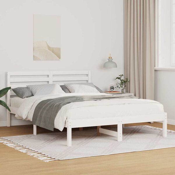 vidaXL Estrutura da Cama com cabeceira Branco 120 x 190 cm