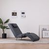 vidaXL Chaise longue de massagem c/ almofada camur&ccedil;a artif. cinzento