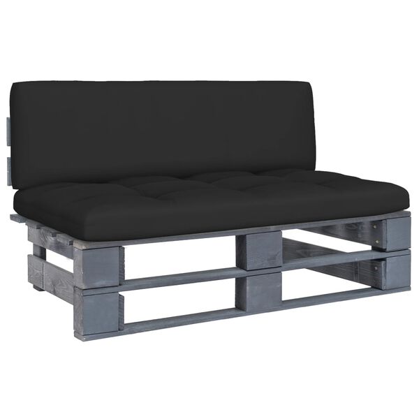 vidaXL Sof&aacute; de centro em paletes p/ jardim pinho impregnado a cinzento