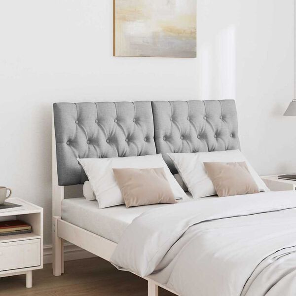 vidaXL Cabeceira estofada Cinzento-claro 120 cm