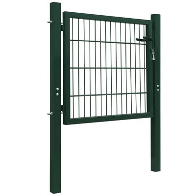 vidaXL Portão de cerca (individual) 2D 106x130 cm verde