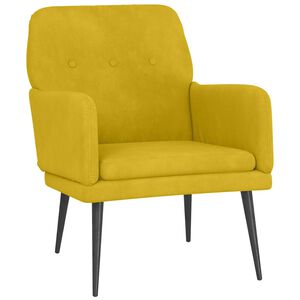 vidaXL Cadeira c/ apoio de bra&ccedil;os 62x79x79 cm veludo amarelo
