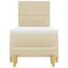 vidaXL Cama Box com colch&atilde;o com cabeceira Creme 90 x 200 cm tecido