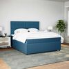 vidaXL Cama com molas/colch&atilde;o 180x200 cm veludo azul-escuro