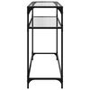vidaXL Mesa consola com tampo em vidro transparente 98x35x81 cm a&ccedil;o