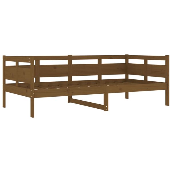 vidaXL Sof&aacute;-cama 90x190 cm madeira de pinho maci&ccedil;a castanho mel