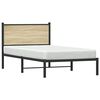 vidaXL Estrutura de cama sem colch&atilde;o 100x190 cm metal carvalho sonoma