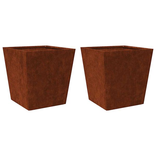 vidaXL Garden Planters 2 pcs 40x40x40 cm a&ccedil;o resistente &agrave;s intemp&eacute;ries