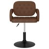 vidaXL Cadeira de jantar girat&oacute;ria tecido castanho