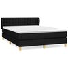 vidaXL Cama com molas/colch&atilde;o 140x190 cm tecido preto