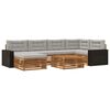 vidaXL Conjunto de Sof&aacute;s para Exterior 7 pcs Natural e Cinzento-Claro