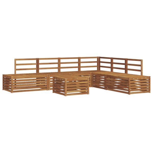 vidaXL Conjunto de Sof&aacute;s para Exterior 7 Pe&ccedil;a Natural