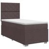 vidaXL Cama box spring com colch&atilde;o Marrom Escuro 90 x 200 cm Tecido