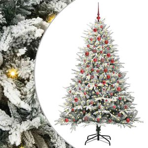 vidaXL &Aacute;rvore de Natal Artificial Pr&eacute;-iluminada com Conjunto de Bolas