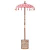 vidaXL Parasol Balin&ecirc;s com Base Rosa 95 x 95 x 260 cm