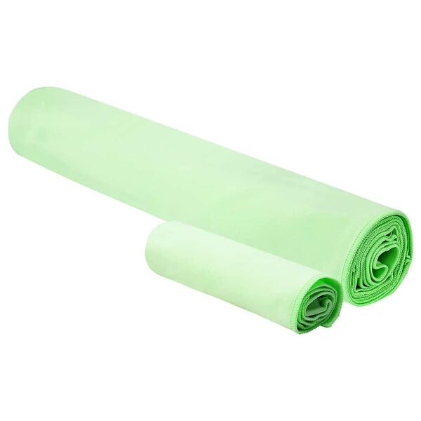 vidaXL Conjunto de Toalhas Esportivas 2 pcs Verde tecido