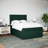 vidaXL Cama com molas/colch&atilde;o 140x190 cm veludo verde-escuro