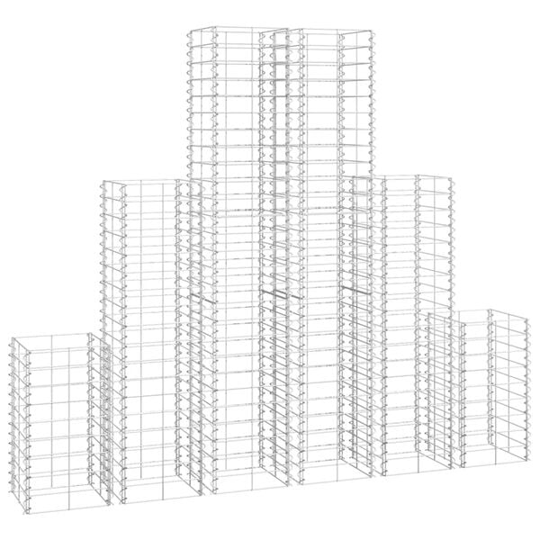 vidaXL Conjunto de gabiões 6 pcs arame galvanizado