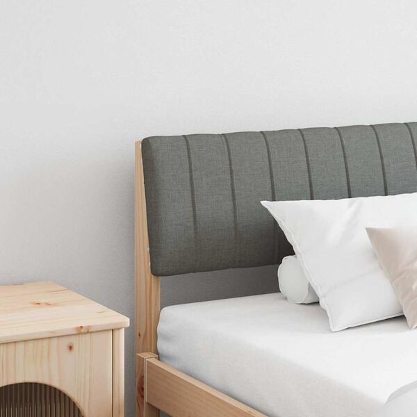 vidaXL Cabeceira estofada Cinza Escuro 200 cm