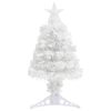 vidaXL &Aacute;rvore Natal artificial pr&eacute;-iluminada 64 cm fibra &oacute;tica branco