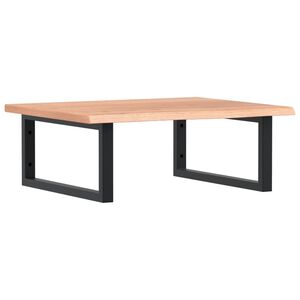 vidaXL Prateleira de parede p/ lavat&oacute;rio a&ccedil;o/madeira carvalho maci&ccedil;a