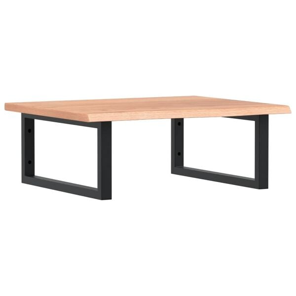 vidaXL Prateleira de parede p/ lavat&oacute;rio a&ccedil;o/madeira carvalho maci&ccedil;a