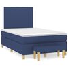 vidaXL Cama boxspring com colch&atilde;o 120x190 cm tecido azul
