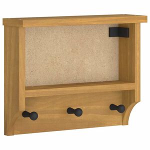 vidaXL Cabide de parede SANDNES 45x12x35 cm Pinho de madeira maci&ccedil;a