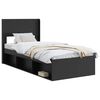 vidaXL Estrutura de Cama com Armazenamento e Cabeceira Preto