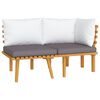 vidaXL 2 pcs conjunto lounge de jardim c/ almofad&otilde;es ac&aacute;cia maci&ccedil;a