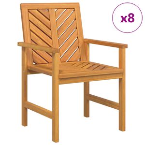vidaXL Cadeira de jantar 8 pcs Natural 62,5 x 59 x 89 cm