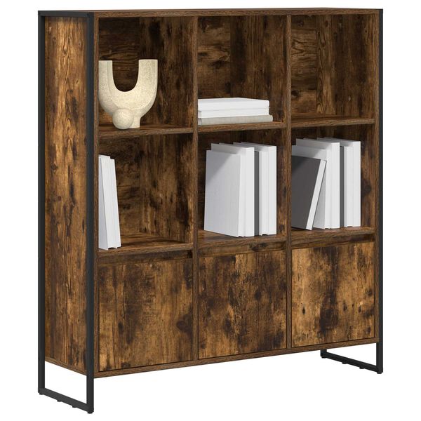 vidaXL Gabinete de Livros 2 pcs Carvalho Fum&ecirc; 99,5 x 30 x 108 cm