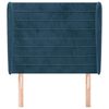 vidaXL Cabeceira cama c/ abas veludo 83x23x118/128 cm azul-escuro
